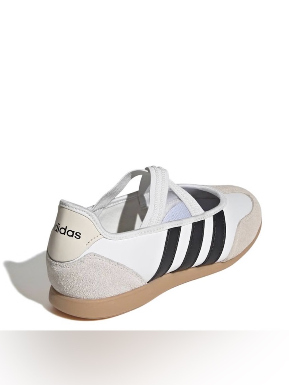 adidas barreda mary Jane White and Black Ballet-Inspired Cross-Strap Sneaker - Picture 6 of 6